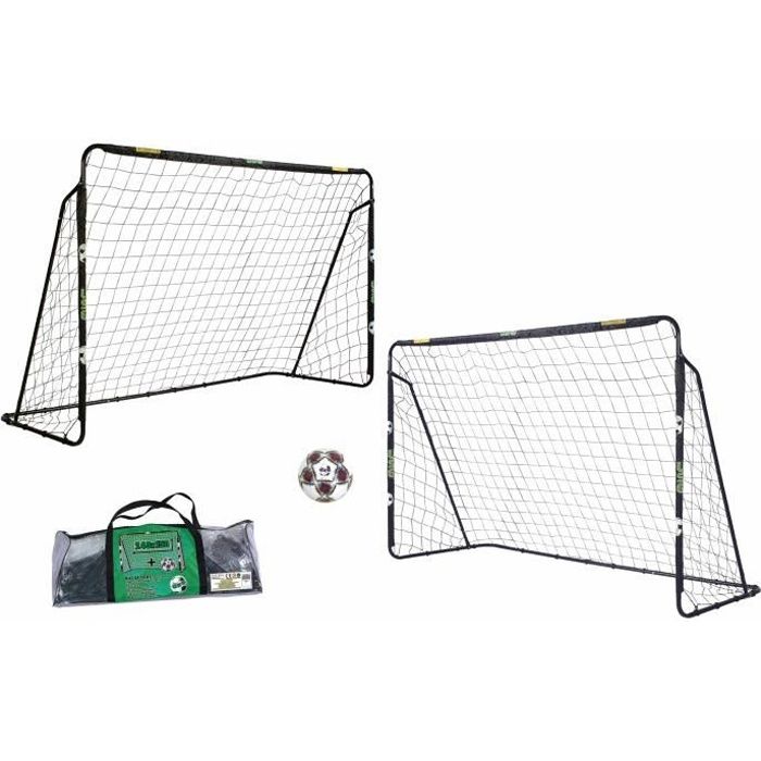 USG - 2 buts de foot - Taille 240 x 150 cm avec filet et ballon