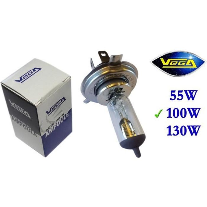 1 ampoule Vega® Halogène 'Maxi' H4 100W/90W P43t Marque Française 12V