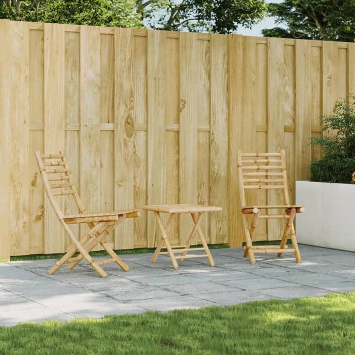 vidaXL Chaises pliables de jardin lot de 2 43x54x88 cm bambou chaise pliable meuble dextérieur chaise à manger meuble 368039