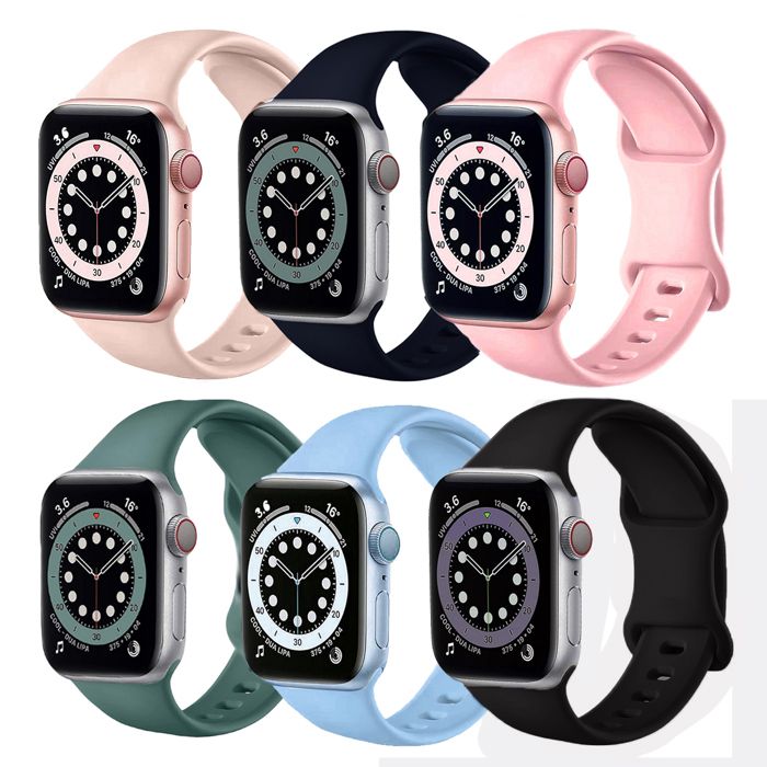 Pack 6 Bracelet Souple compatible avec Apple watch 38mm 40mm 41mm Serie 9 8 7 6 5 4 3 2 1 SE - Yuan Yuan - Pack 6 Bracelet Souple compatible avec Apple watch 38mm 40mm 41mm Serie 9 8 7 6 5 4 3 2 1 SE - Yuan Yuan -