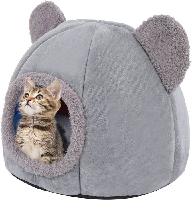 Comparer les prix de Lit Niche pour Chat dintrieur Lit pour Chat Grotte de Chat Maison avec Coussin Amovible Lavable remb Animalerie > Chat > Jouet et j