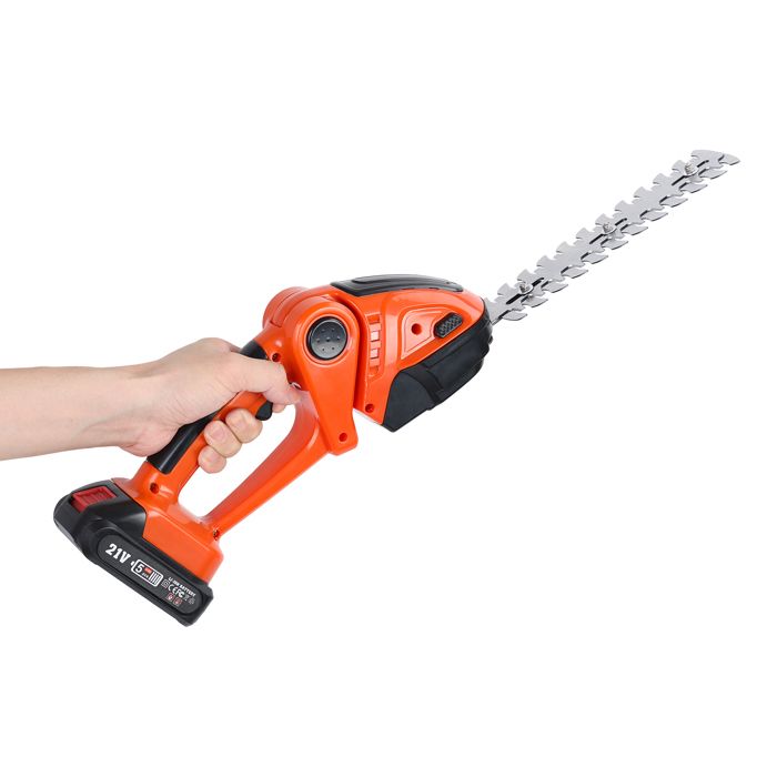 Cisaille électrique Sans Fil 2-en-1 – Taille-haie Et Coupe-herbe, 21V Avec 2 Batteries, Lames 42cm Et 15cm