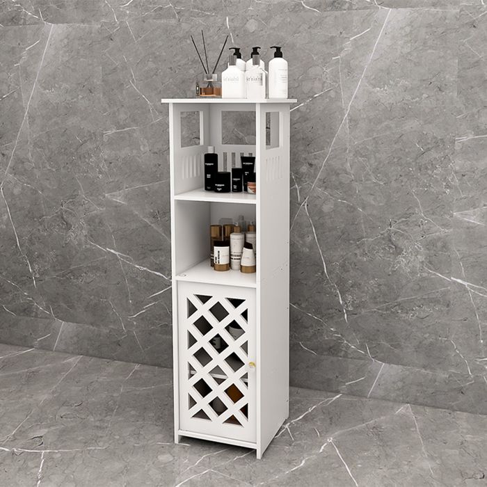 B.LIVEM-Meuble de Salle de Bain Armoire de salle de bain 4 niveaux à porte creuse pour espace étroit côté toilettes