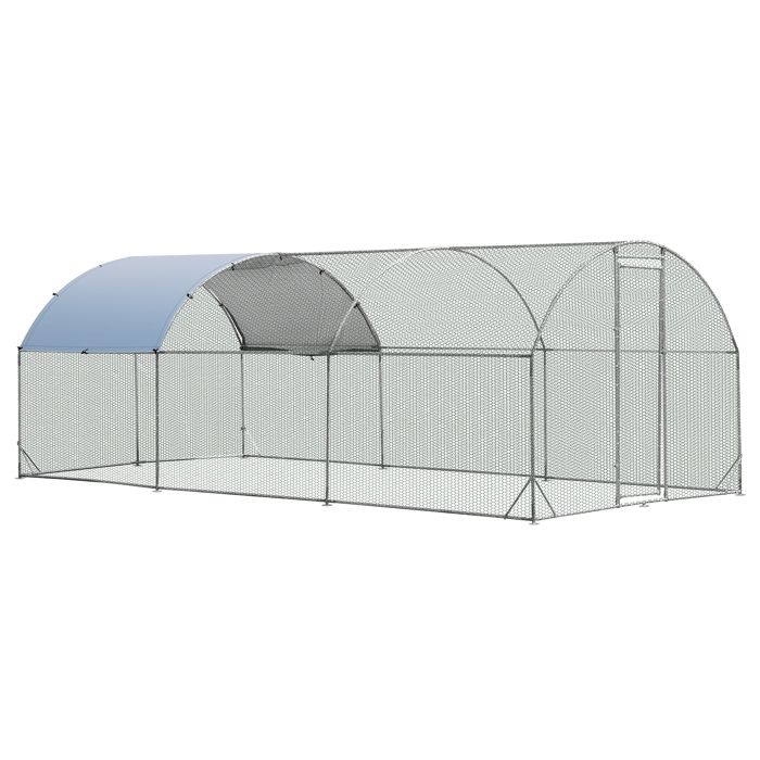 Comparer les prix de GOPLUS Poulailler en Métal 380x280x195cm, Enclos à Poules Galvanisé avec Housse Imperméable et Protection Solair