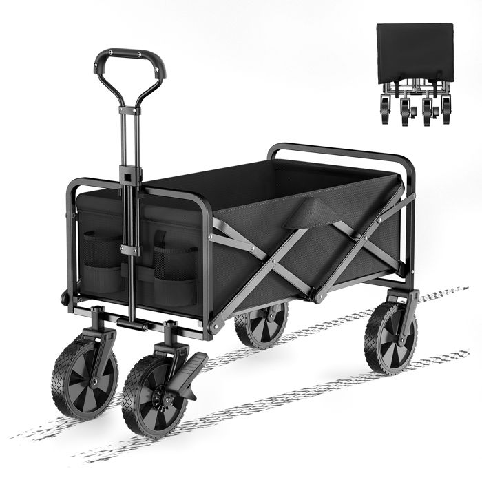 SPACEKEEPER Chariot Pliant 6 Roues – Chariot à Main Portable 120 Kg, Idéal Voyage, Déménagement, Shopping & Bureau