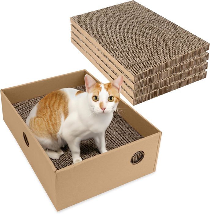 Meilleurs prix pour (Lot de 5) Griffoir pour Chat Carton - 24 x 33 cm - Grattoir Chat Carton Réversible - Griffoir Chat Carton Intérieur Ondulé