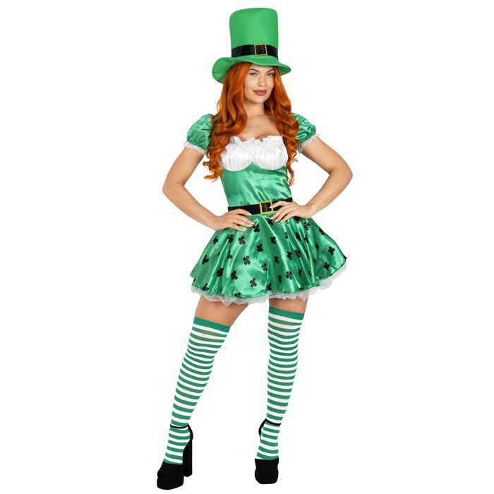 Costume Années 80 Femme Fun Shack – Robe Vintage Léopard + Tutu + Gants Dentelle – Carnaval, Halloween XL