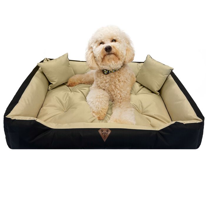 Meilleurs prix pour Lit Pour Chien EDANTI Imperméables Avec Coussins 130x105 Beige