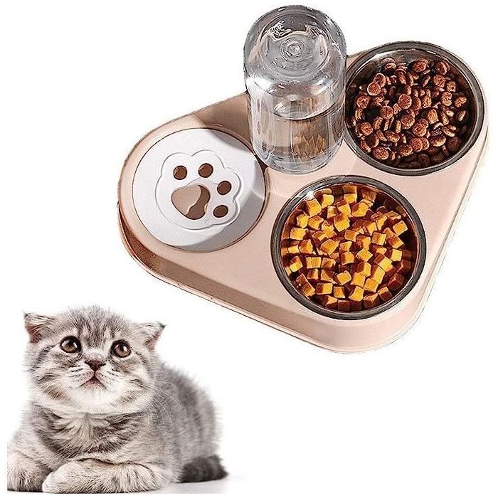 Comparer les prix de Gamelle pour Chat - Acier Inoxydable - Rose - Distributeur dEau Automatique - Bol Rectangulaire - Intrieur rose rose GAMELLE