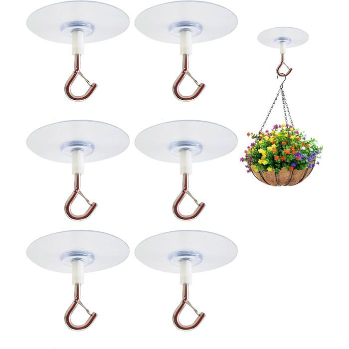 Lot 6 Crochets Autocollants En Plastique Blanc – Adhésifs Fort, Pour Murs, Carrelage, Meubles