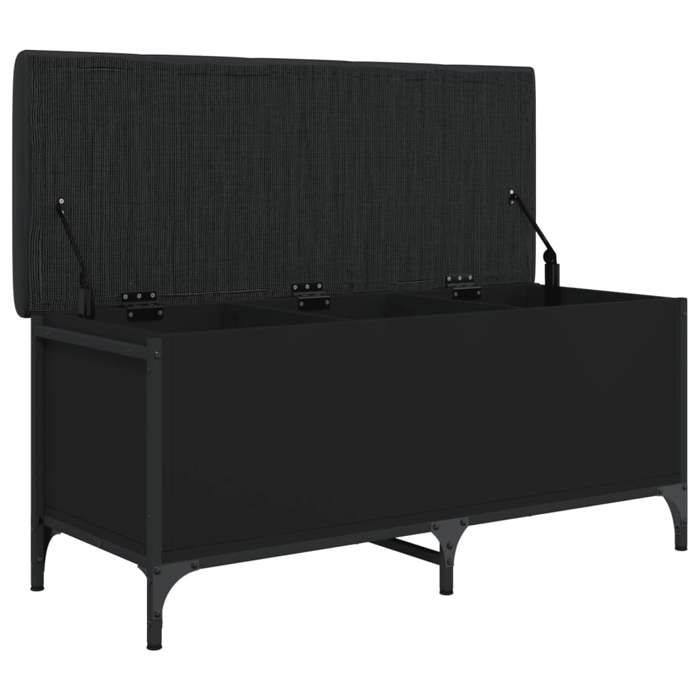 Black Friday Banc long de rangement - JILL - Meuble dentrée - noir 102x42x45 cm - bois dingénierie BB687