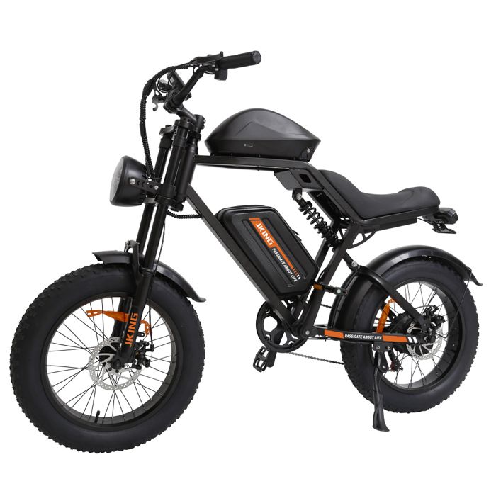 Vélo tout-terrain électrique JKING FXH002 20 po Fatbike batterie 48 V 156 Ah noir