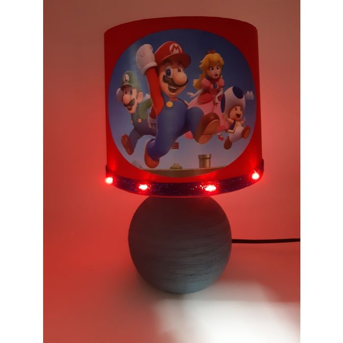 l idee all lampe de chevet bleu rouge rubant led lumineux Mario