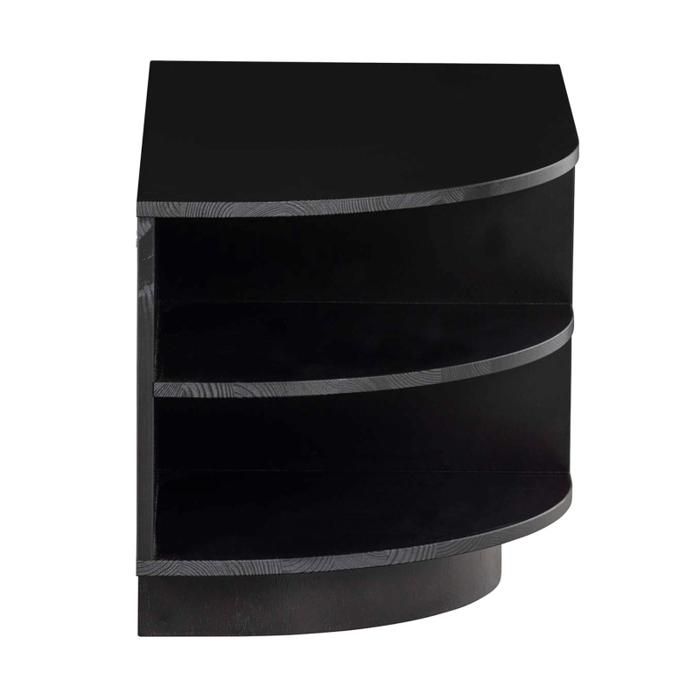 Meuble Tv - Meubles&Design - Meuble TV arrondi côté gauche en bois noir certifié FSC BUCK Meuble Tv - Meubles&Design - Meuble TV arrondi côté gauche en bois noir certifié FSC BUCK