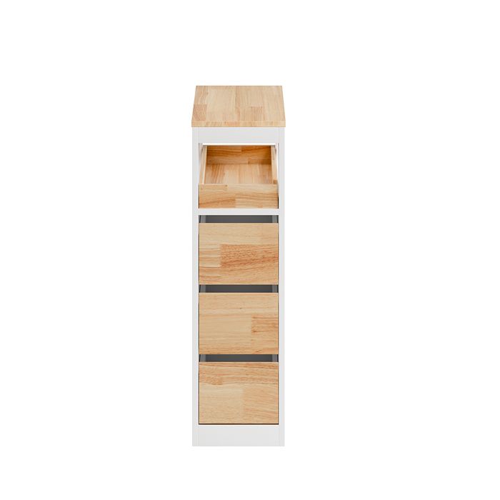 Meuble de rangement à tiroirs - SOBUY - 4 tiroirs - Roulettes - 65×23×82 cm - Blanc - MDF - Capacité 40 kg