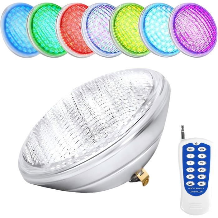 Éclairage de piscine 35W RGB Lampe de Piscine LED PAR56 Ampoule Pour Piscine avec Télécommande 3500lm Angle de Faisceau 120 °