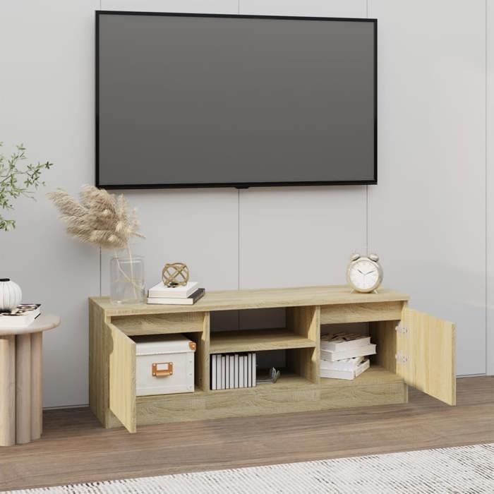 Meuble TV tendance et pratique - Table TV SALON - avec porte Chêne sonoma 102x30x36 cm 3fQH3m