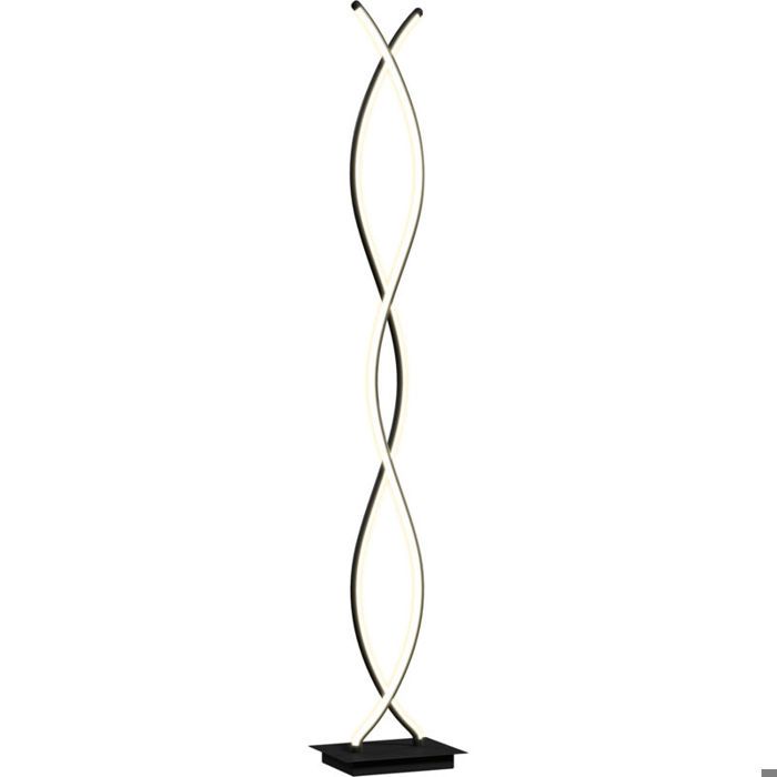 Lampadaire sur pied salon lampe salon 3 niveaux de luminosité réglables à double spirale avec interrupteur à pied noir