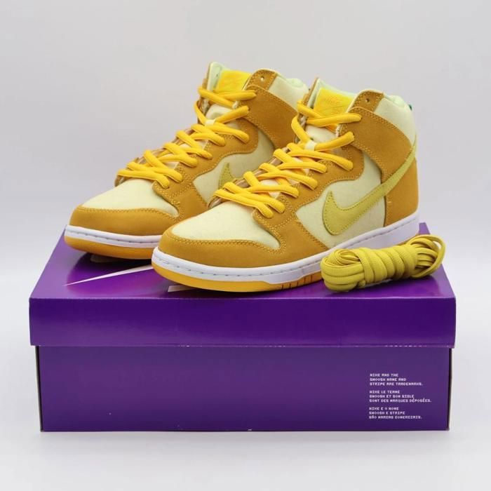 CHAUSSURES DE BASKET-BALL DM0808-700 Nike Dunk High Pro SB Fruity Pack Pineapple Yellow Gold (Mens)