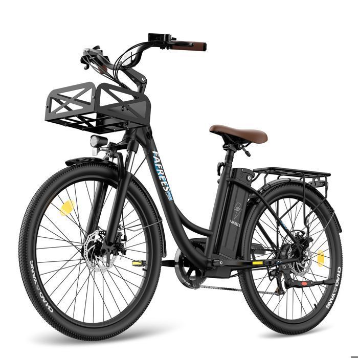 Fafrees F26 Lasting Vélo électrique urbains 26 pouces amovible batterie 36 V 25 Ah 250W Moteur 25 km/h avec Shimano 7S Gears Noir