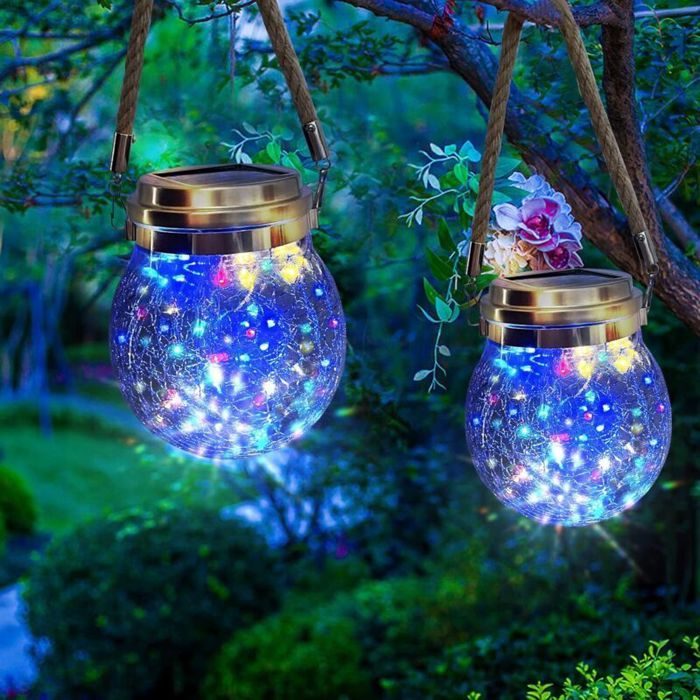 Lanterne Solaire Exterieur Jardin - 2 paquet Lumiere Solaire Exterieur Étanche Lampe - 30 LED Solaire Exterieur Jardin décoratives