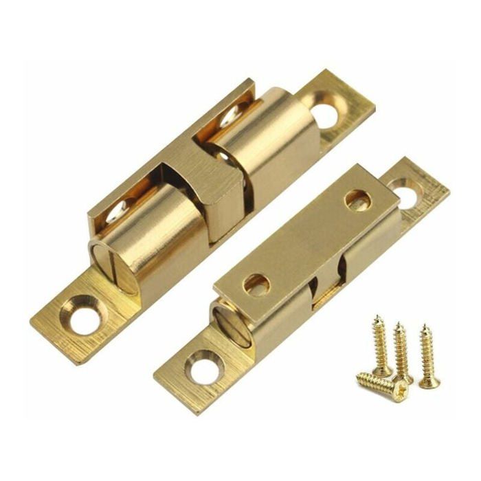 Laiton Double Loqueteau à Billes 70mm Rouleau Loquetaux Fermeture pour Placard Meubles Porte Armoire ACCESSOIRES FABRICATION MAISON