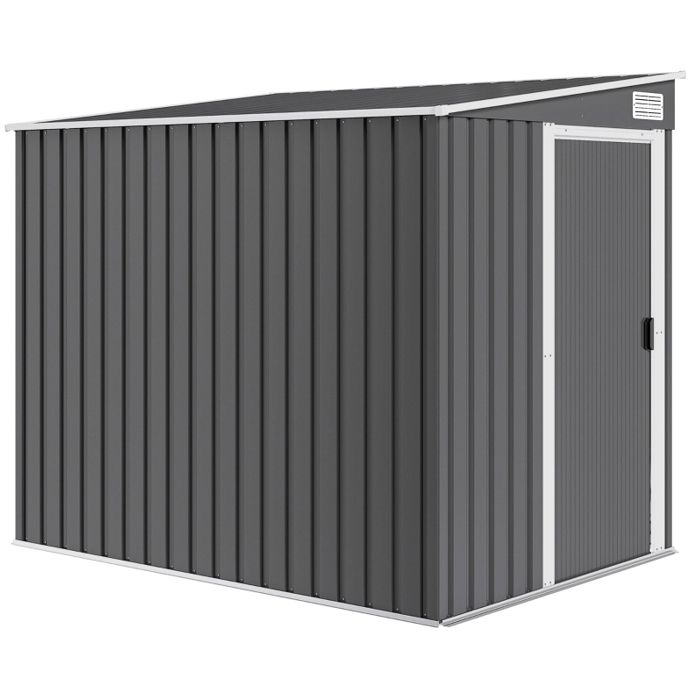 ELVORIN abri de jardin en métal 2 81 m² 154 x 206 5 x 160 sur 181 cm acier galvanisé porte coulissante gris foncé