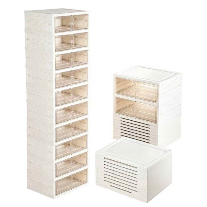 Meuble à chaussures - SEVEN COMFORT - Sevencomfort - Pliable sans assemblage - 10 paires - Porte magnétique