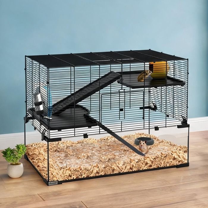 Hamster Hutches and Cages with Noir Fil DAcier and 30.1 x 19.1 x 21.5 in 5 x 48