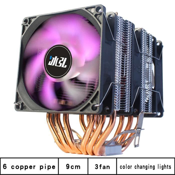 3 ventilateurs 3 broches (LGA X79 X99) Radiateur CPU en cuivre pur, 6 ...