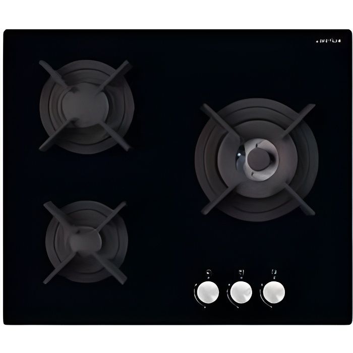 Table verre gaz 60cm 3 foyers - AV635HBK