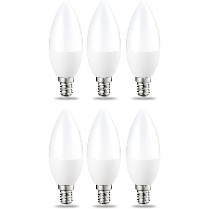 Lot de 2 6W blanc chaud transparent équivalent ampoule incandescente de 40W dimmable Basics Petite ampoule bougie LED E14 B35 avec culot à vis 