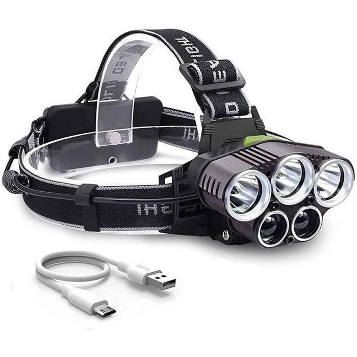 Lampe Frontale LED Capteur Rechargeable Étanche Camping