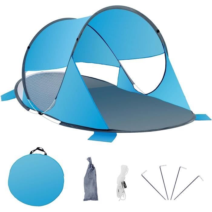 Tente Plage Pop Up Zootop 1-2 Personnes - Abri Solaire Portable Avec Poches