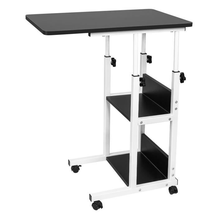 Laizere. Tableau avec des Rouleaux avec Ordinateur Portable Tableau dordinateur Hauteur Bureau réglable 60*40*76-83cm