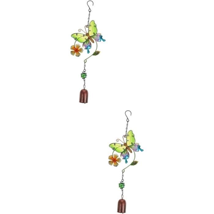 2 Pièces Carillon à Vent Style Sorcellerie - Cloche Décorative Temple - Pour Jardin/Patio/Maison - Design Rétro