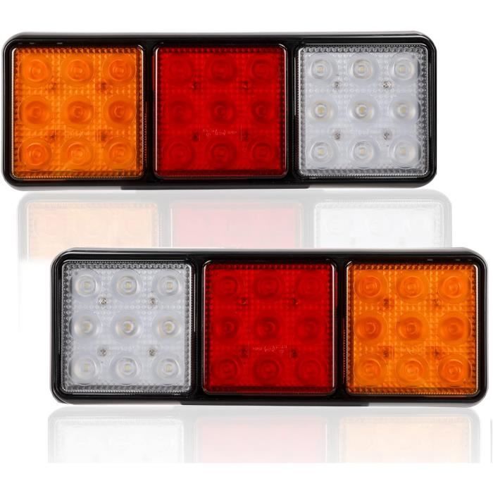 2 Pack Feux Arrière Led Remorque Étanche 12V 24V Avec Marque E Avec