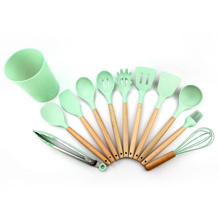 11pcs Kit d'ustensiles de cuisine en silicone blanc Ensemble d'ustensiles  en silicone Ensemble de spatules Ustensiles de cuisine en silicone  antiadh¨¦sifs r¨¦sistants ¨¤ la chaleur avec bo?te de : : Cuisine  et