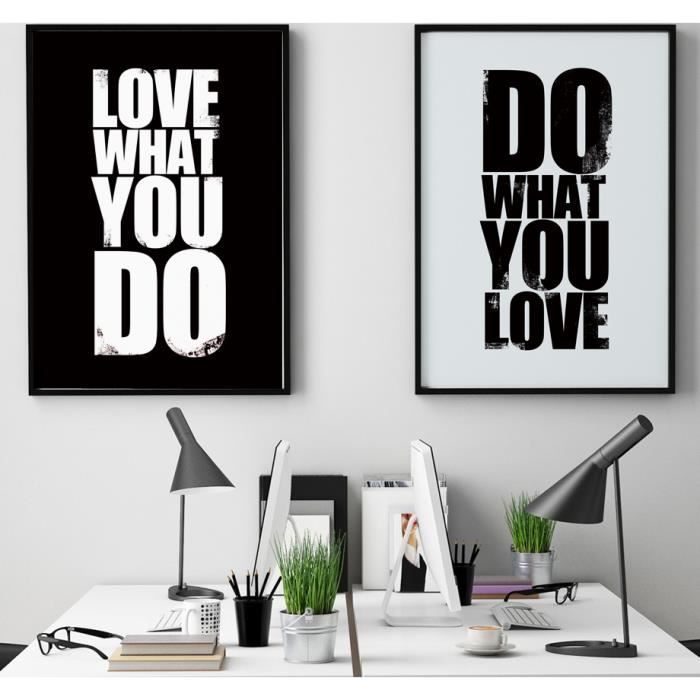 Nordique Minimaliste Noir Blanc Motivation Amour Citations Poster