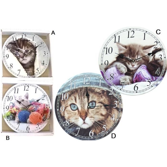 Horloge Pendule Murale Chat 33 Cm C Cdiscount Maison