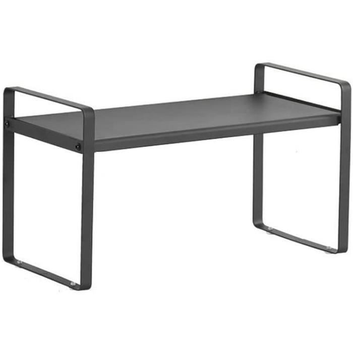Étagère Placard Extensible 32-53 Cm – 3 Hauteurs Réglables – Organisateur Cuisine Comptoir Rangement Métal Noir