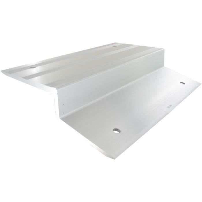 Jeu de 2 sabots aluminium pour rampes en bois - Largeur : 28cm - Fournies avec vis et écrous