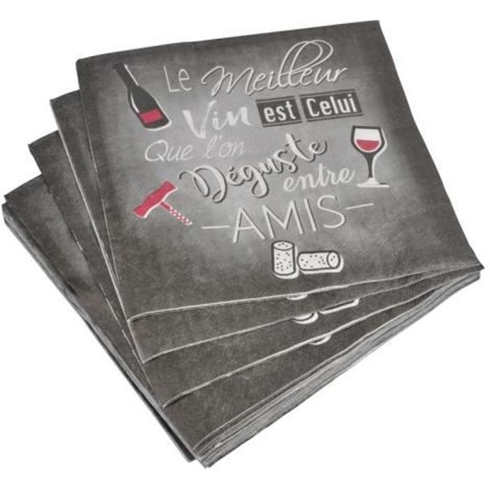 . Lot de 40 serviettes en papier dans un choix de 16 couleurs noir