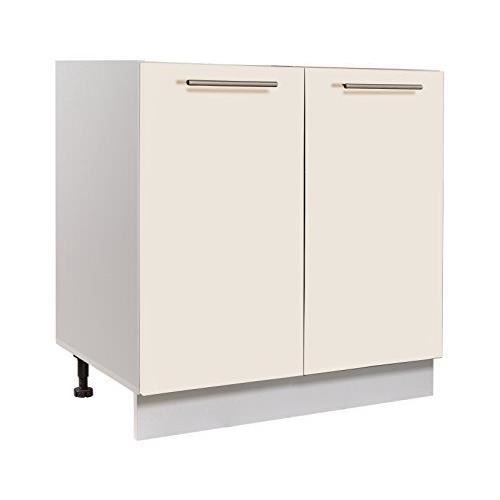 Easy Cuisine Meuble Bas 80cm Sous Evier 2 Portes Creme Laque Achat Vente Meuble Sous Evier Easy Cuisine Element Bas 80cm Bientot Le Black Friday Cdiscount