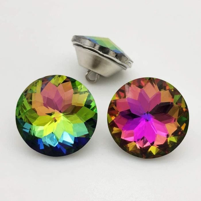 Weetack Lot De 10 Boutons à Dos Plat En Strass Transparents 15 Mm