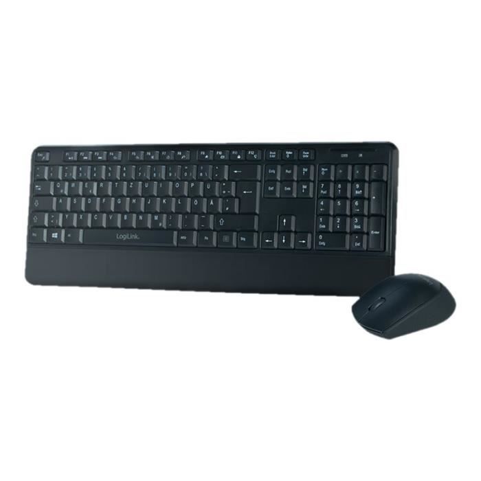 Ensemble clavier et souris sans fil - LogiLink - QWERTZ Allemand - Noir