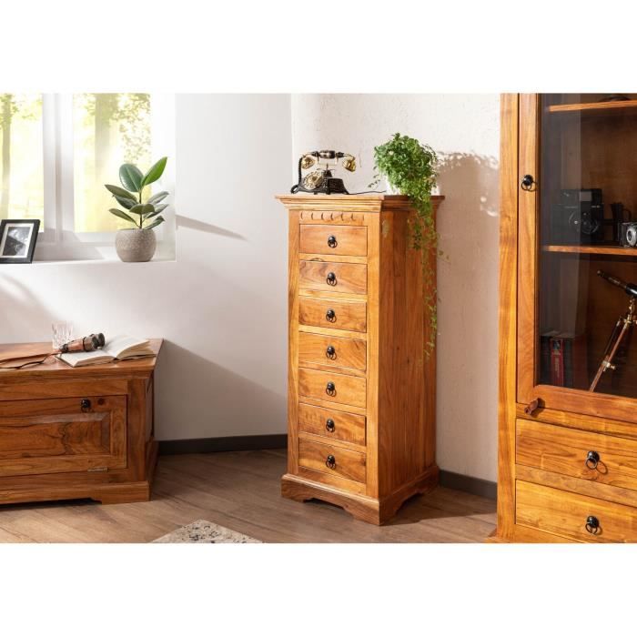 Commode/Chiffonier - Bois massif dacacia laqué (Miel) - Style colonial - OXFORD 0523