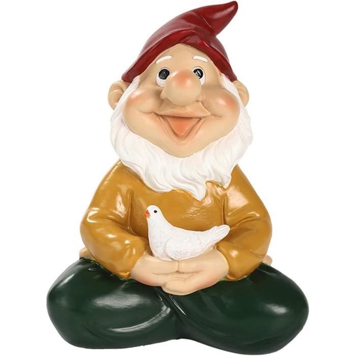 Statue Nains Jardin Couple Amoureux - Déco Extérieur/Intérieur 16x12x22 Cm - Résine Colorée