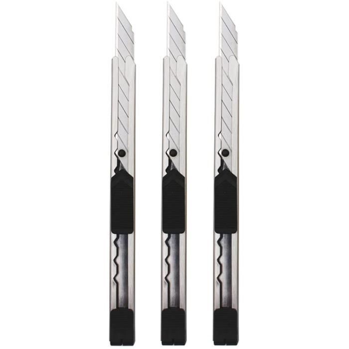 Lot De 2 Cutters Rétractables Professionnels - 9mm Et 18mm Avec 20 Lames De Rechange, Idéal Bricolage Et Découpe