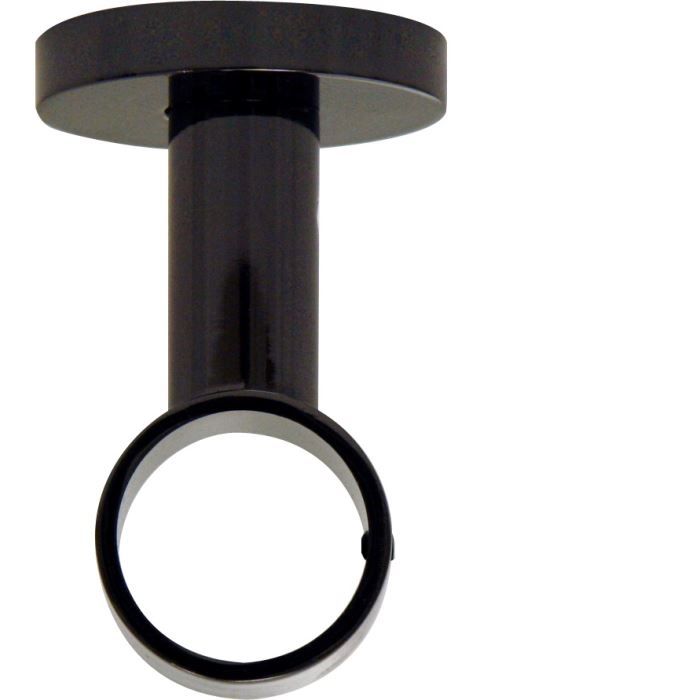 Supports De Tringle à Rideaux Pour Plafond/mur - Alliage Aluminium Noir, Pour Tringles 28 Mm, Avec Vis - 6